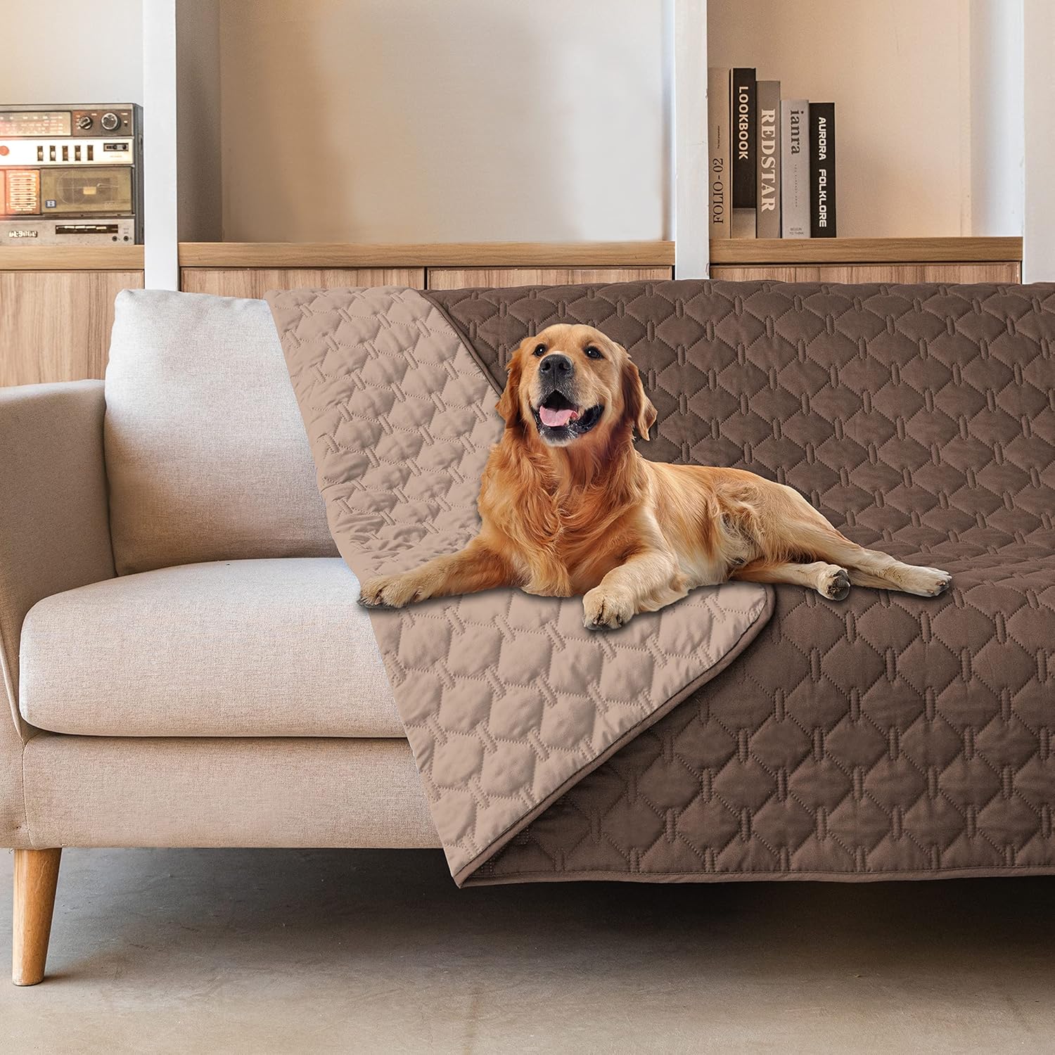 Furniture Lighting & Decor Magazine - Double-Sided Waterproof Dog Bed Cover, Reversible