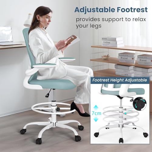 Furniture Lighting & Decor Magazine - Light Blue Ergonomic Drafting Chair With