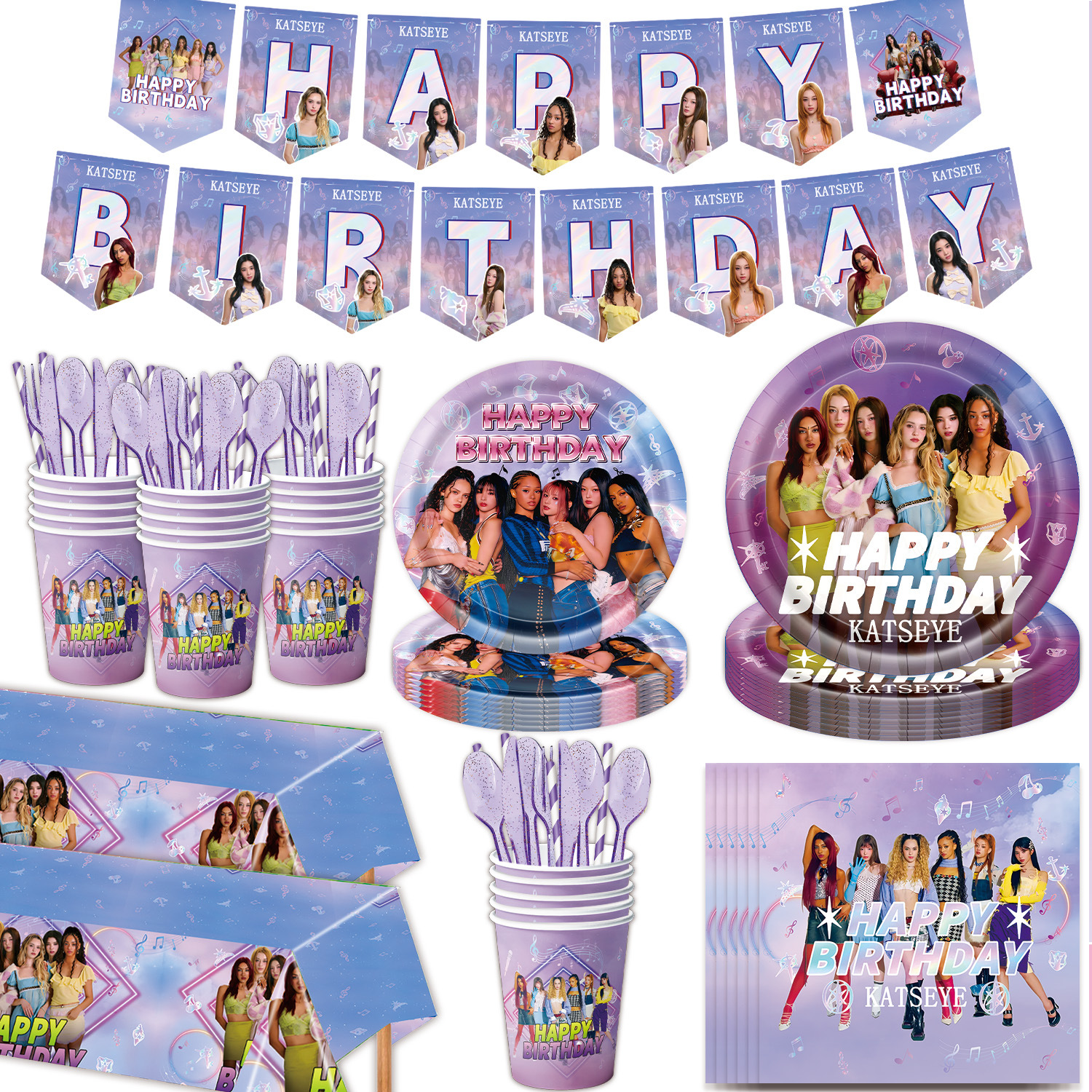 Lighting Room Decor Items - K&Katseye Idol Birthday Party Supplies Decoration