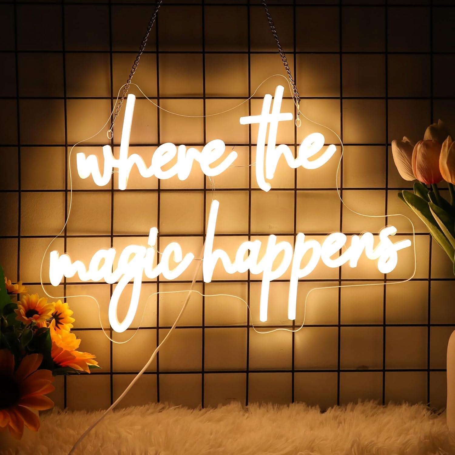 Lighting Decor Wedding - Where The Magic Happens Neon Sign