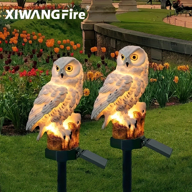 String Light Outdoor - Solar Owl Statue Garden Light LED