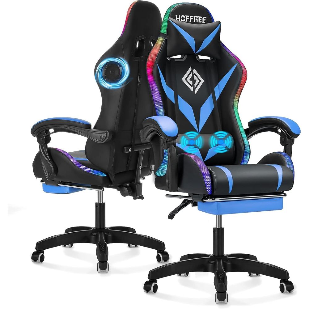 Furniture Lighting & Decor Magazine - RGB Gaming Chair with Bluetooth Speakers