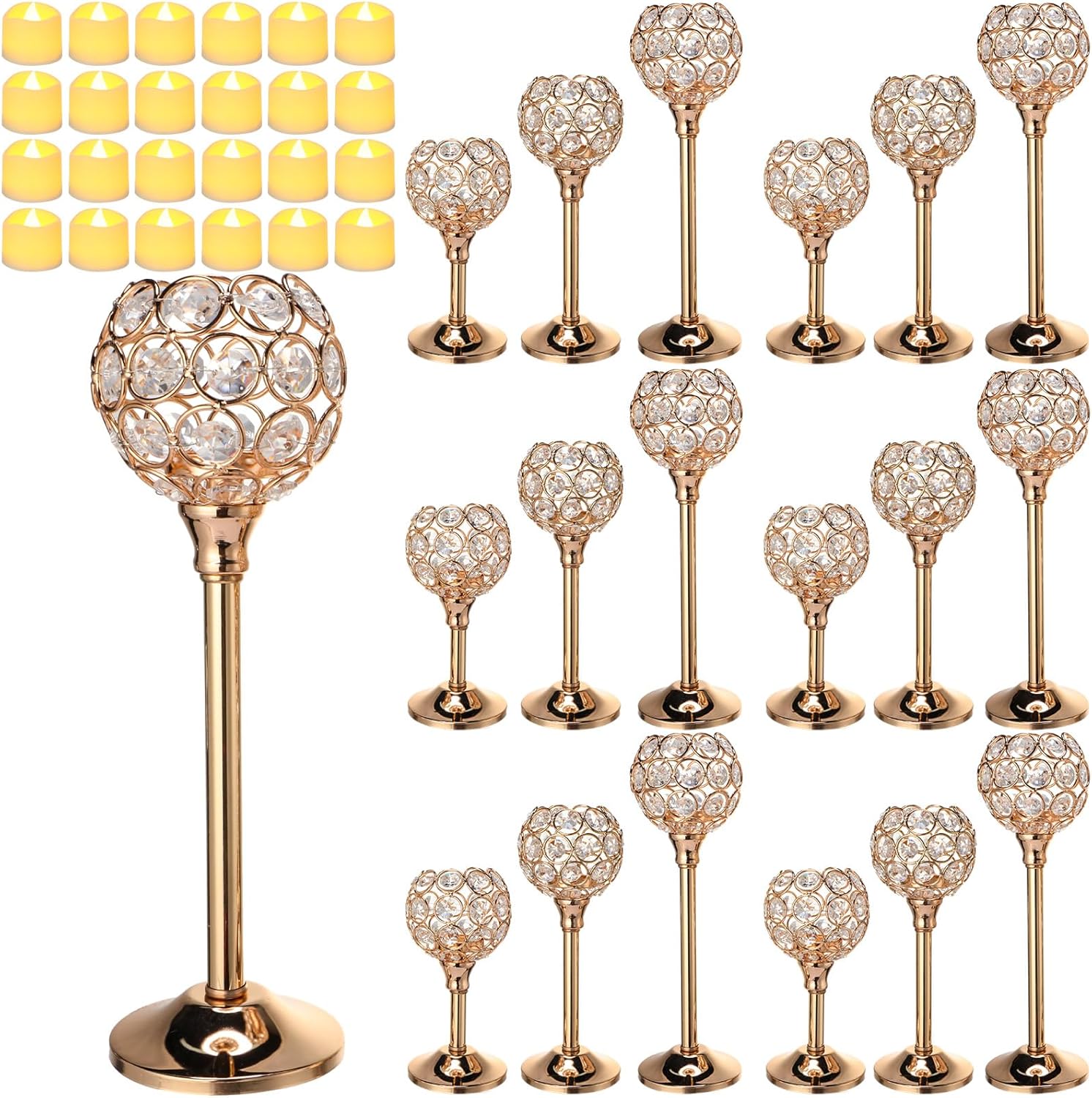 Lighting Decor Wedding - 42 Pcs Crystal Candle Holders with