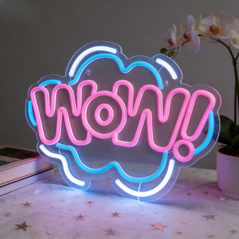 Lighting Decor Wow - WOW Neon Sign LED Night Light
