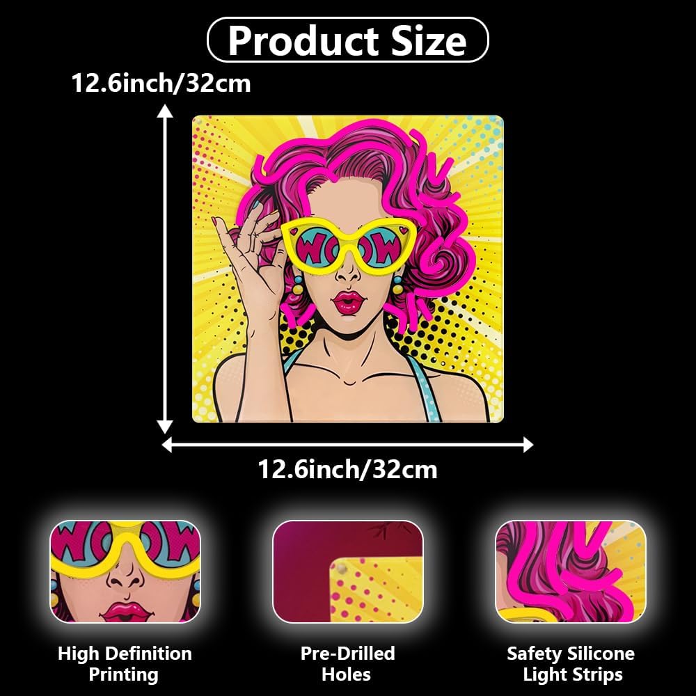 Wow Lady Neon Signs for Wall D - Lighting Decor Wow 评论和价格