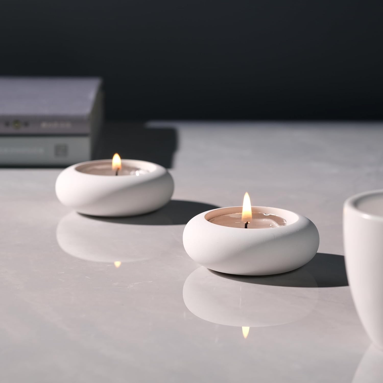 Handmade Pebble Tealight Candl - Candle Holder Set 评论和价格