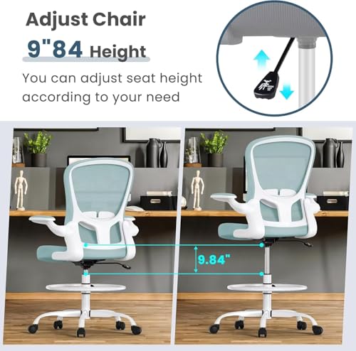 Light Blue Ergonomic Drafting  - Furniture Lighting & Decor Magazine 评论和价格