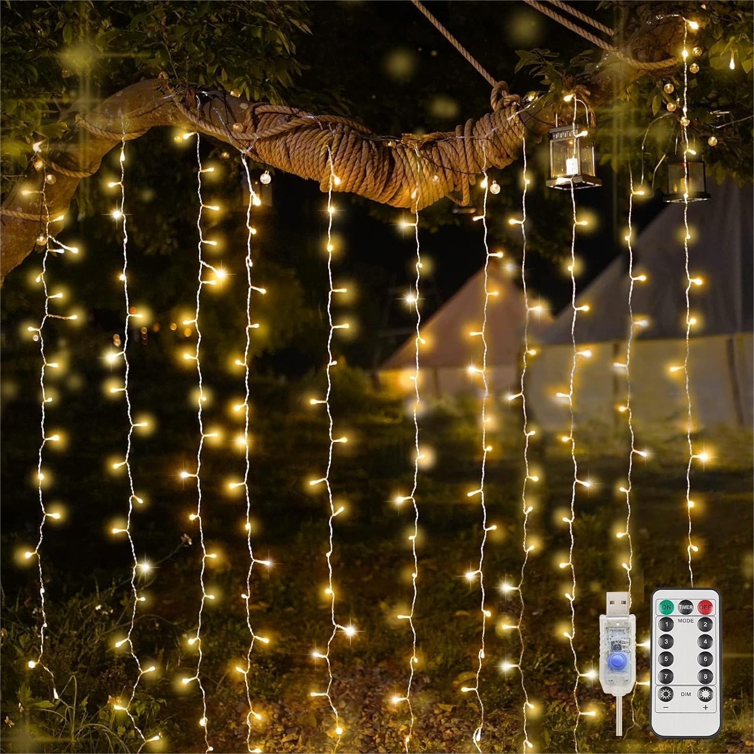 Curtain Lights For Bedroom 200 - String Light Outdoor 评论和价格