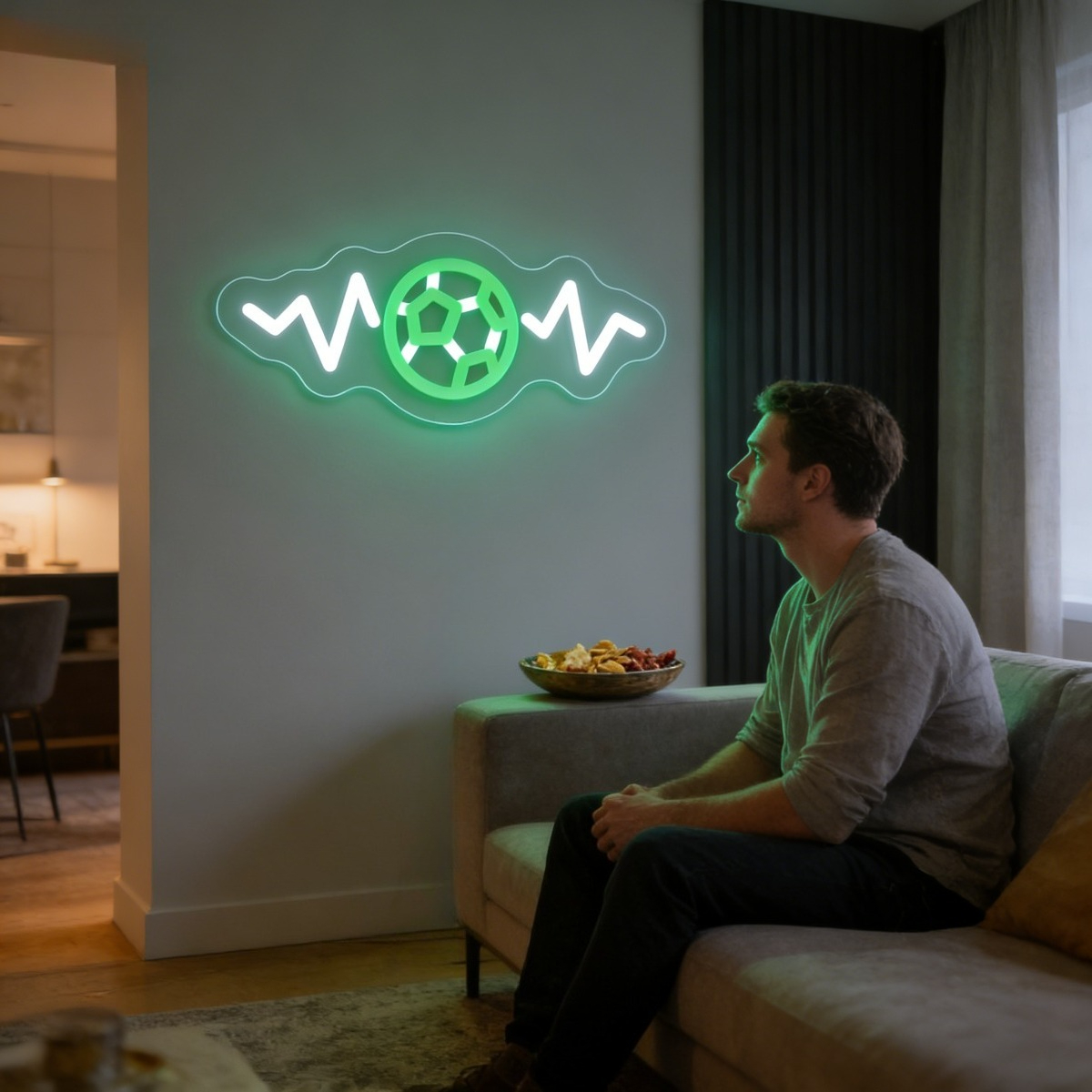 Wow Football Wave Neon Sign LE - Lighting Decor Wow 评论和价格