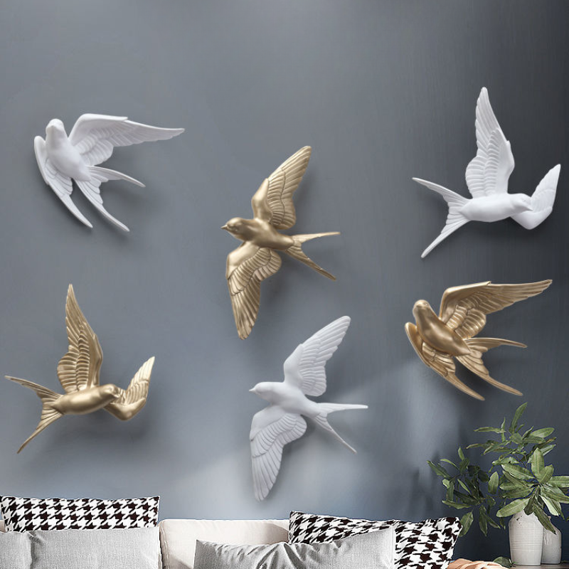 3D Bird Creative Hanging Decor - Foyer Lighting Wall Decor 评论和价格