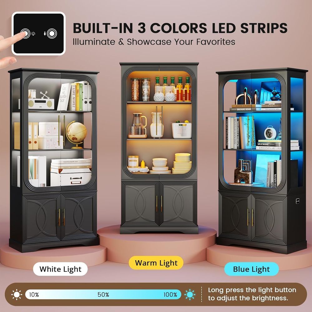 69 Tall Glass Display Cabinet  - Home Lighting & Decor St Catharines On 评论和价格