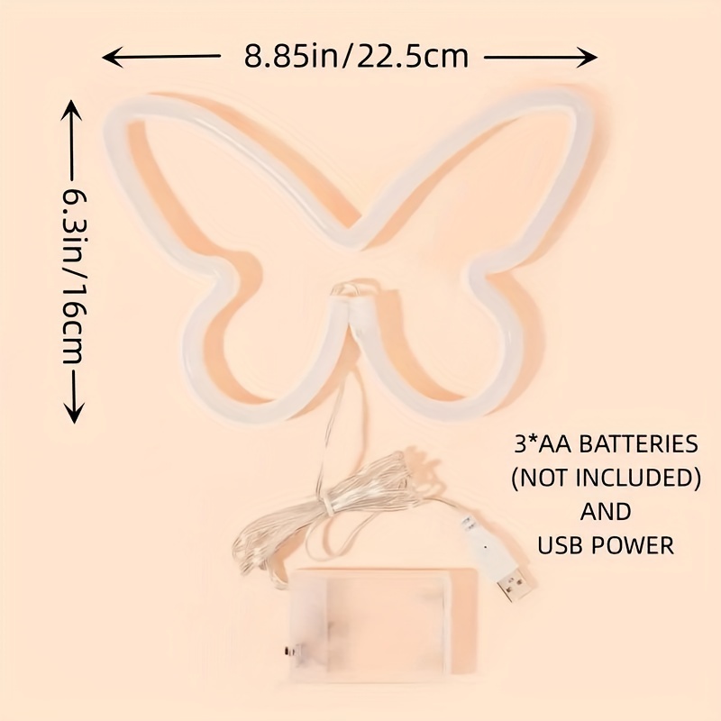 LED butterfly neon lights, USB - Foyer Lighting Wall Decor 评论和价格