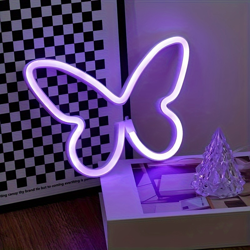LED butterfly neon lights, USB - Foyer Lighting Wall Decor 评论和价格