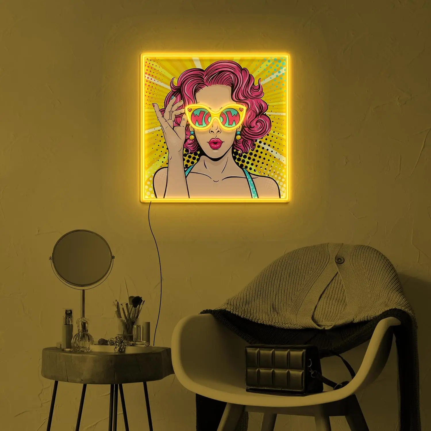 Moji Wow Neon Sign Dimmable Pi - Lighting Decor Wow 评论和价格