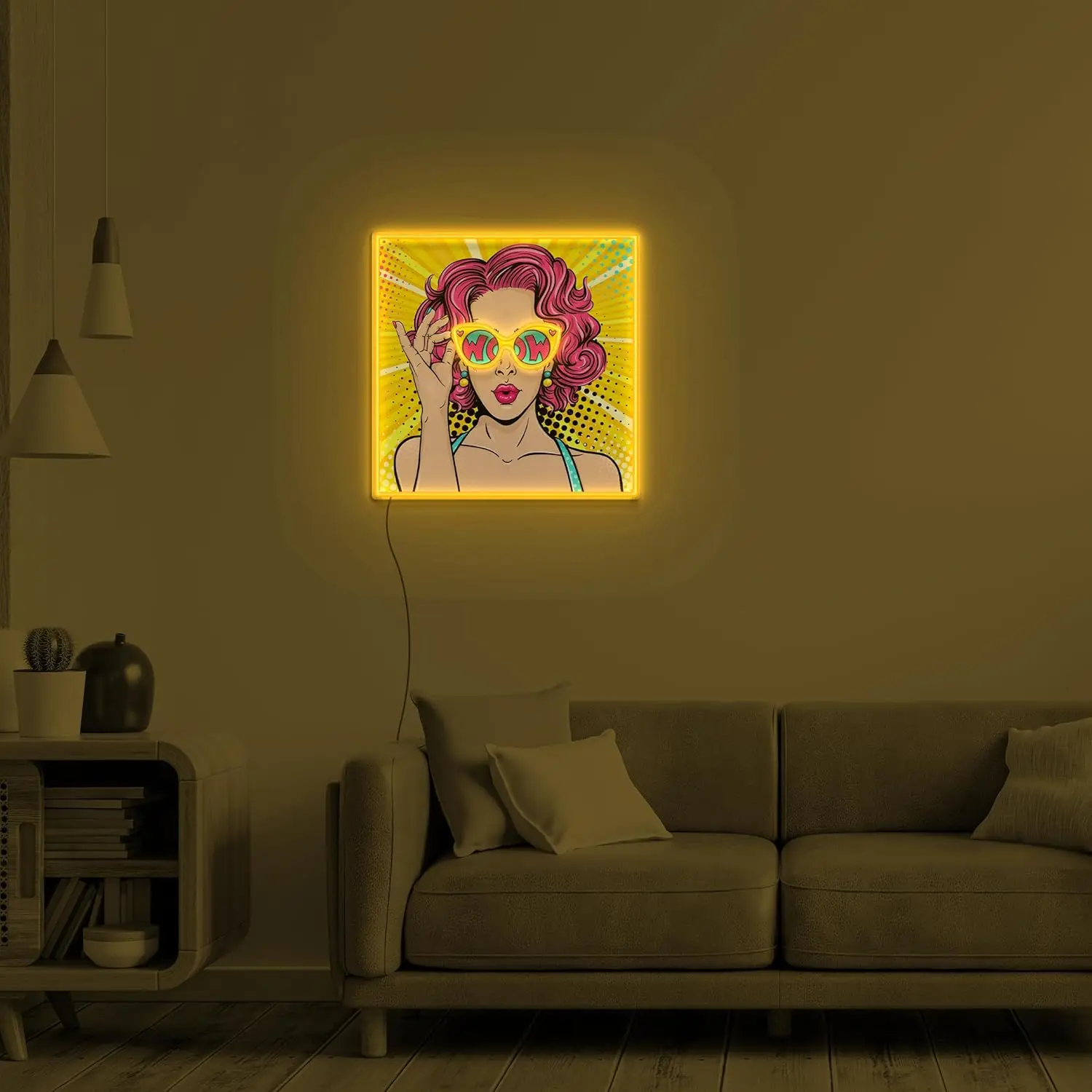 Moji Wow Neon Sign Dimmable Pi - Lighting Decor Wow 评论和价格