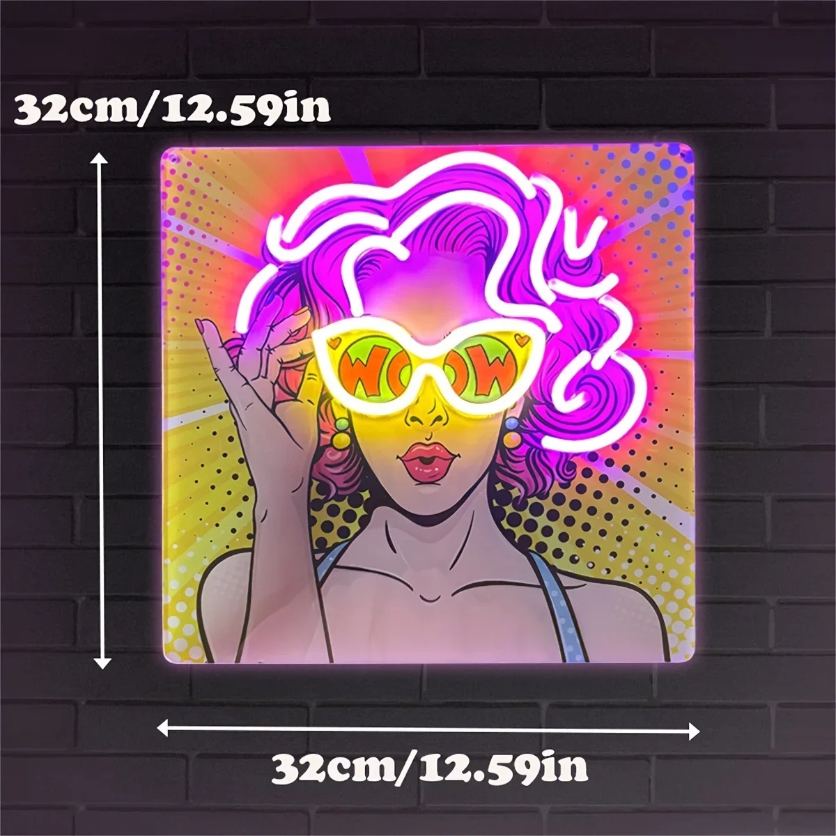 Wow Lady Pop Art LED Neon Sign - Lighting Decor Wow 评论和价格