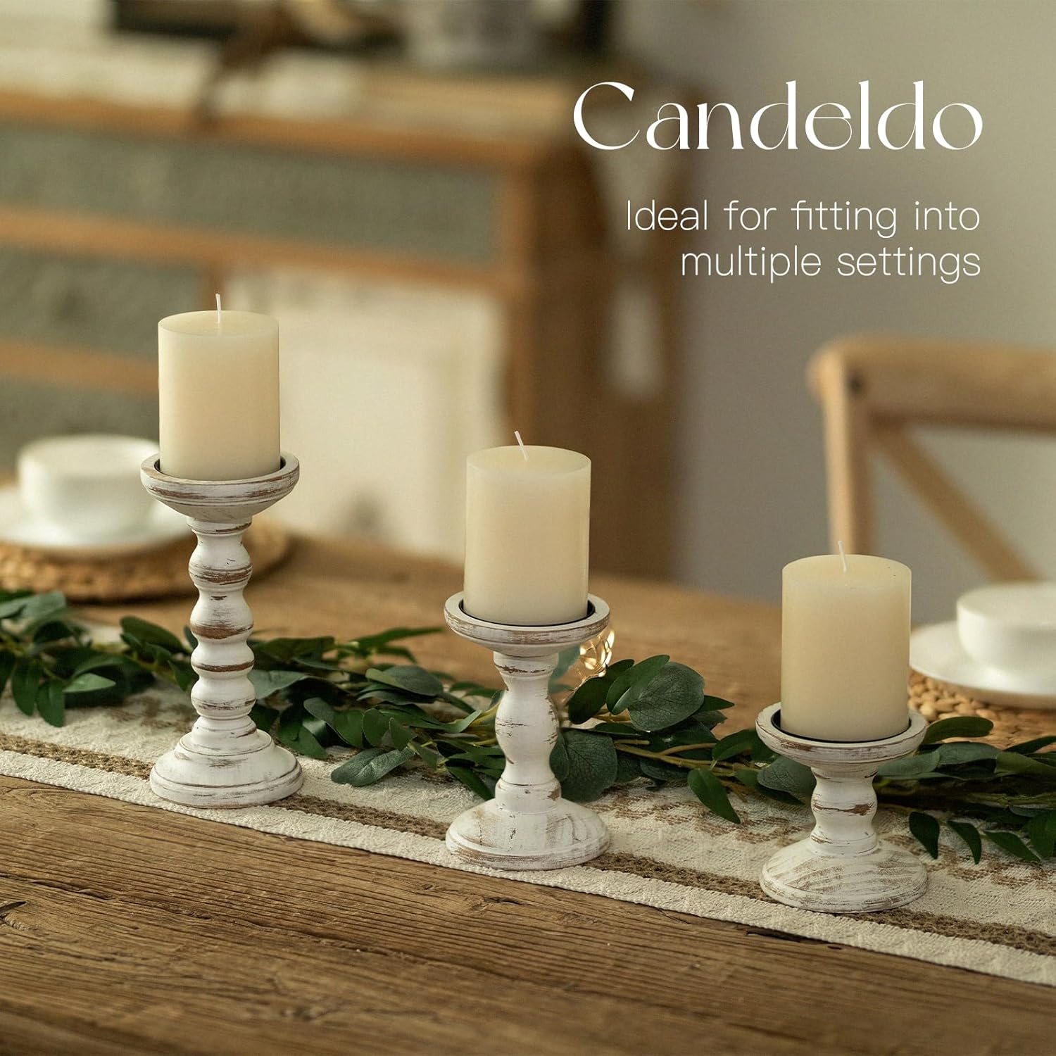 Wood Candle Holders for Pillar - Candle Holder Set 评论和价格