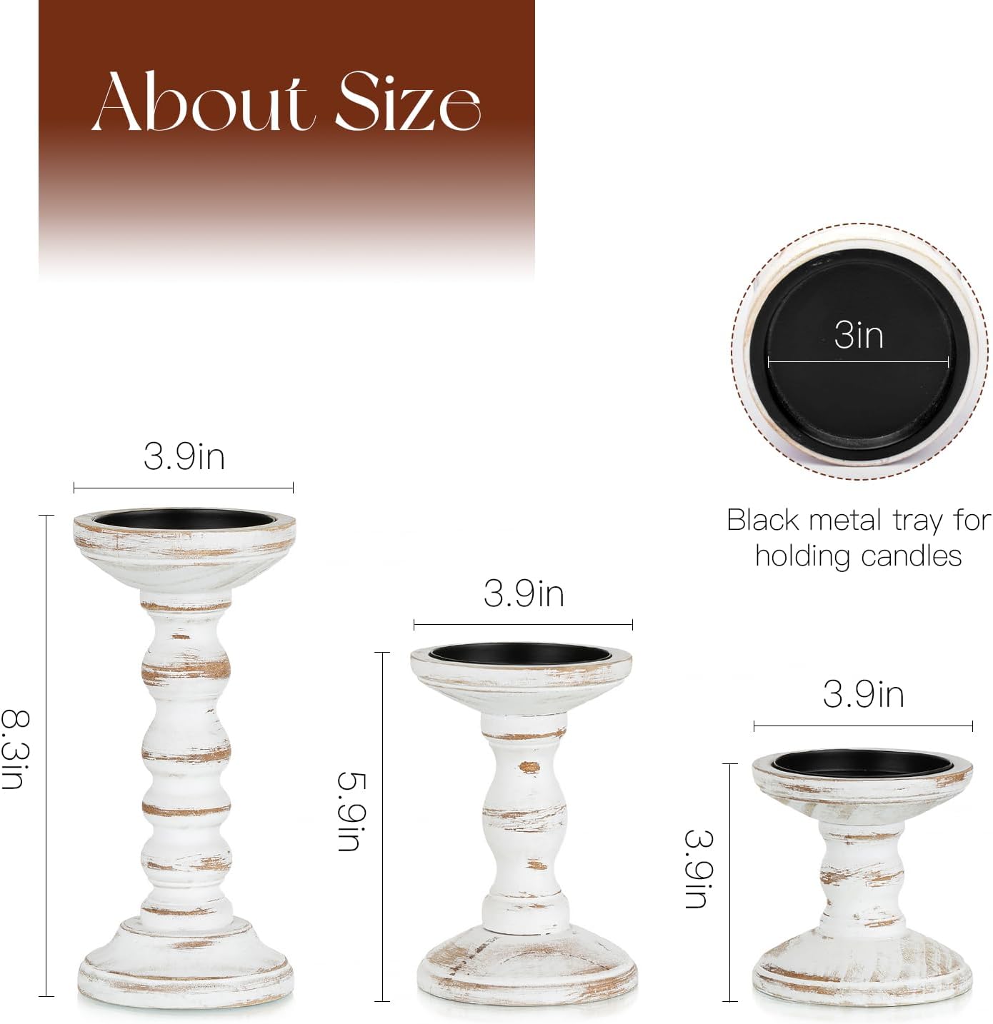 Wood Candle Holders for Pillar - Candle Holder Set 评论和价格