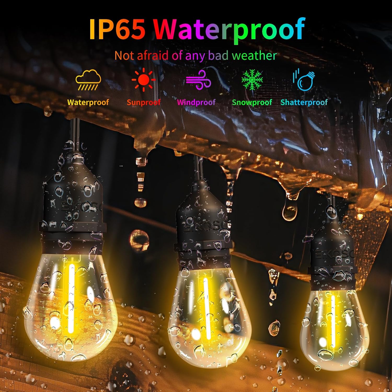 74FT Outdoor String Lights wit - String Light Outdoor 评论和价格