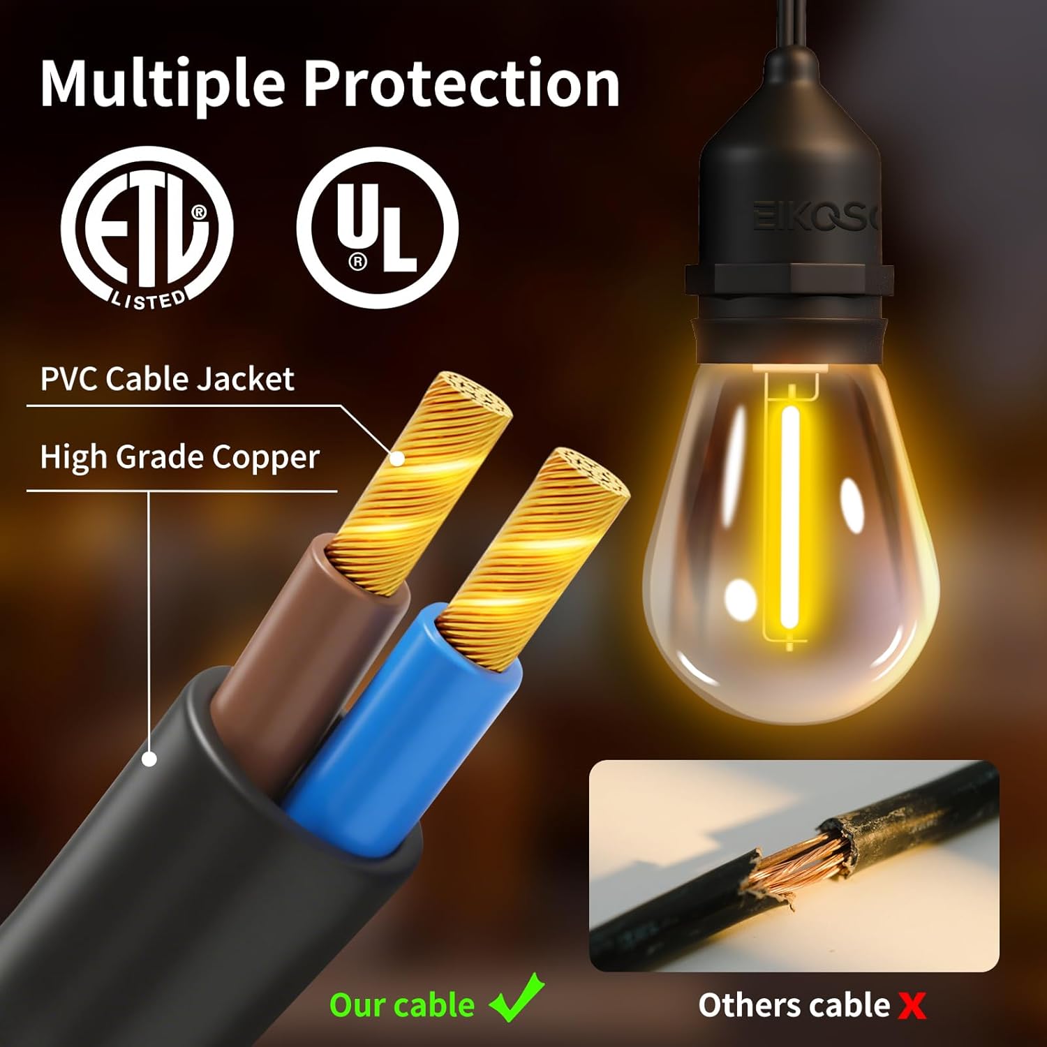 74FT Outdoor String Lights wit - String Light Outdoor 评论和价格