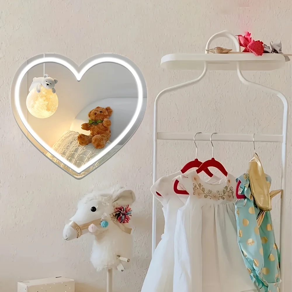 Heart Shape LED Mirror with Wa - Lighting Room Decor Photo 评论和价格
