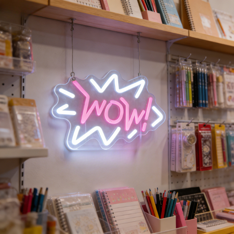 Wow Neon Sign LED Night Light  - Lighting Decor Wow 评论和价格