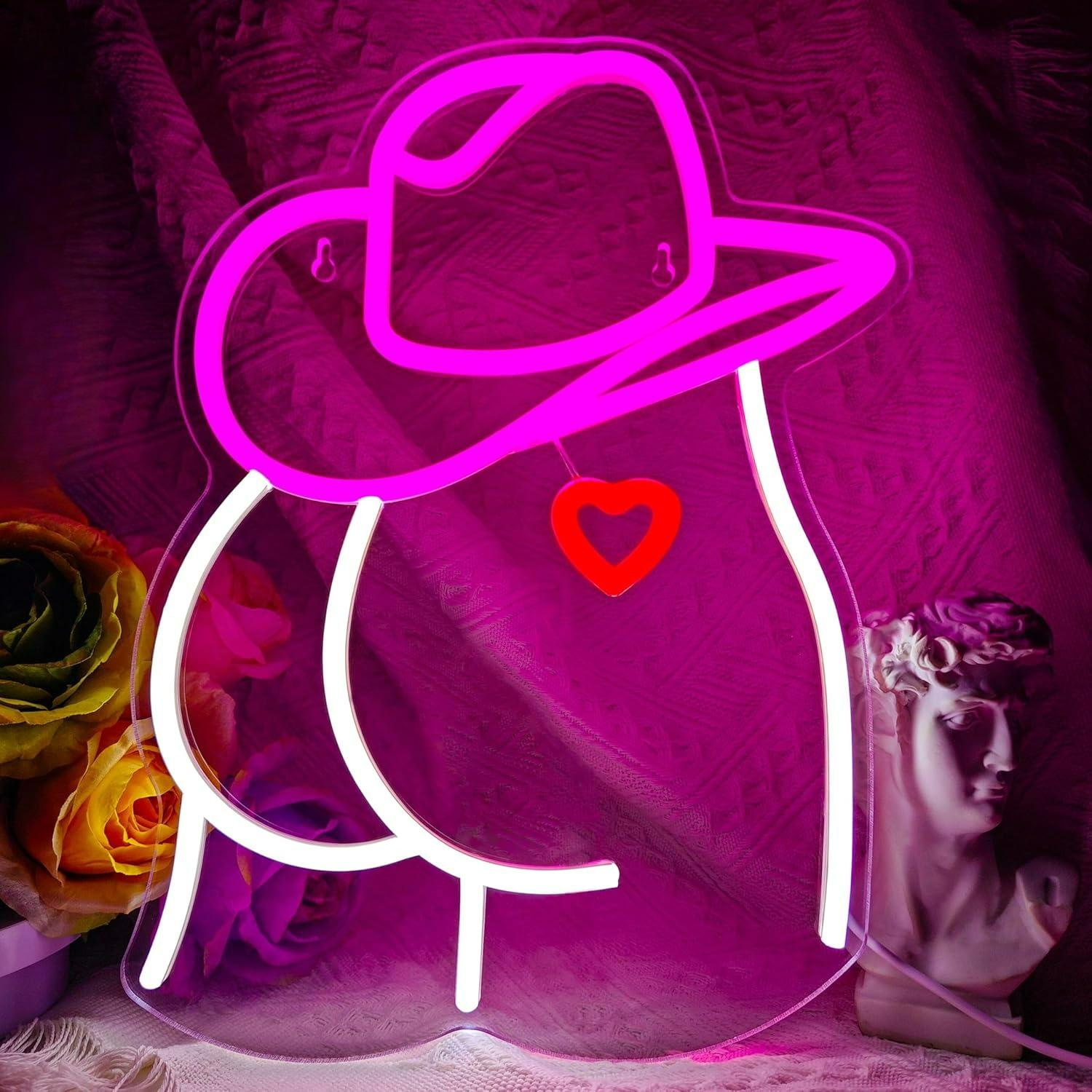 Cowgirl Neon Sign Dimmable LED - Lighting Decor Wedding 评论和价格
