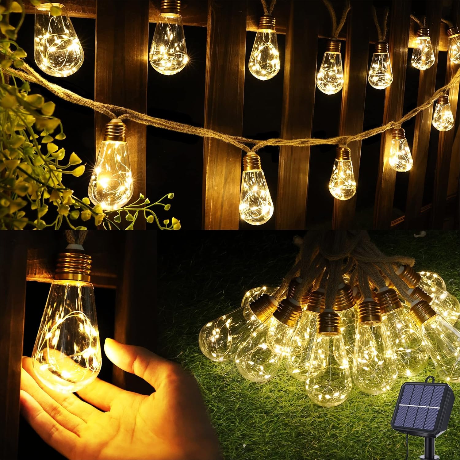 Solar Outdoor String Lights 20 - String Light Outdoor 评论和价格
