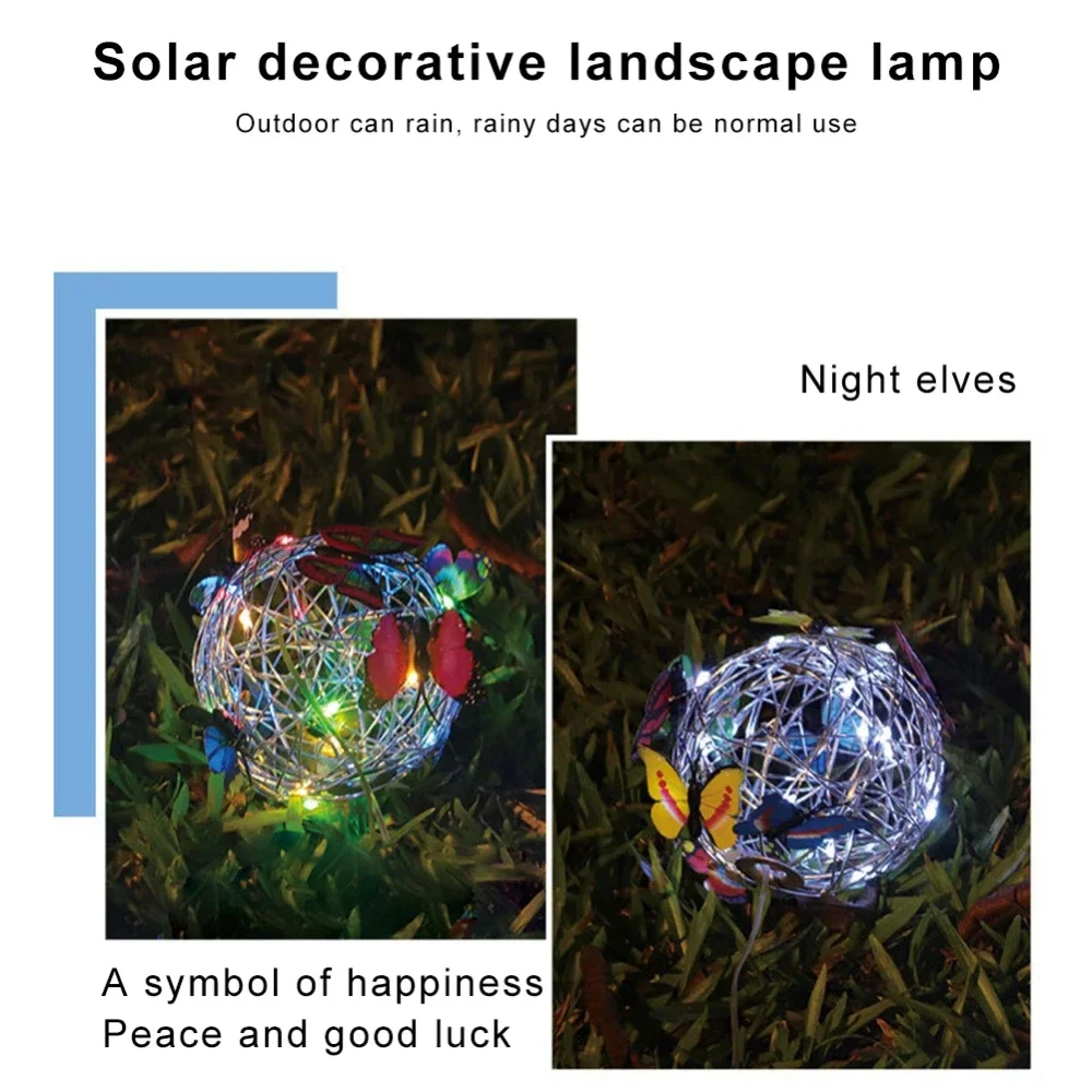2 Balls Colorful Butterfly Sol - String Light Outdoor 评论和价格