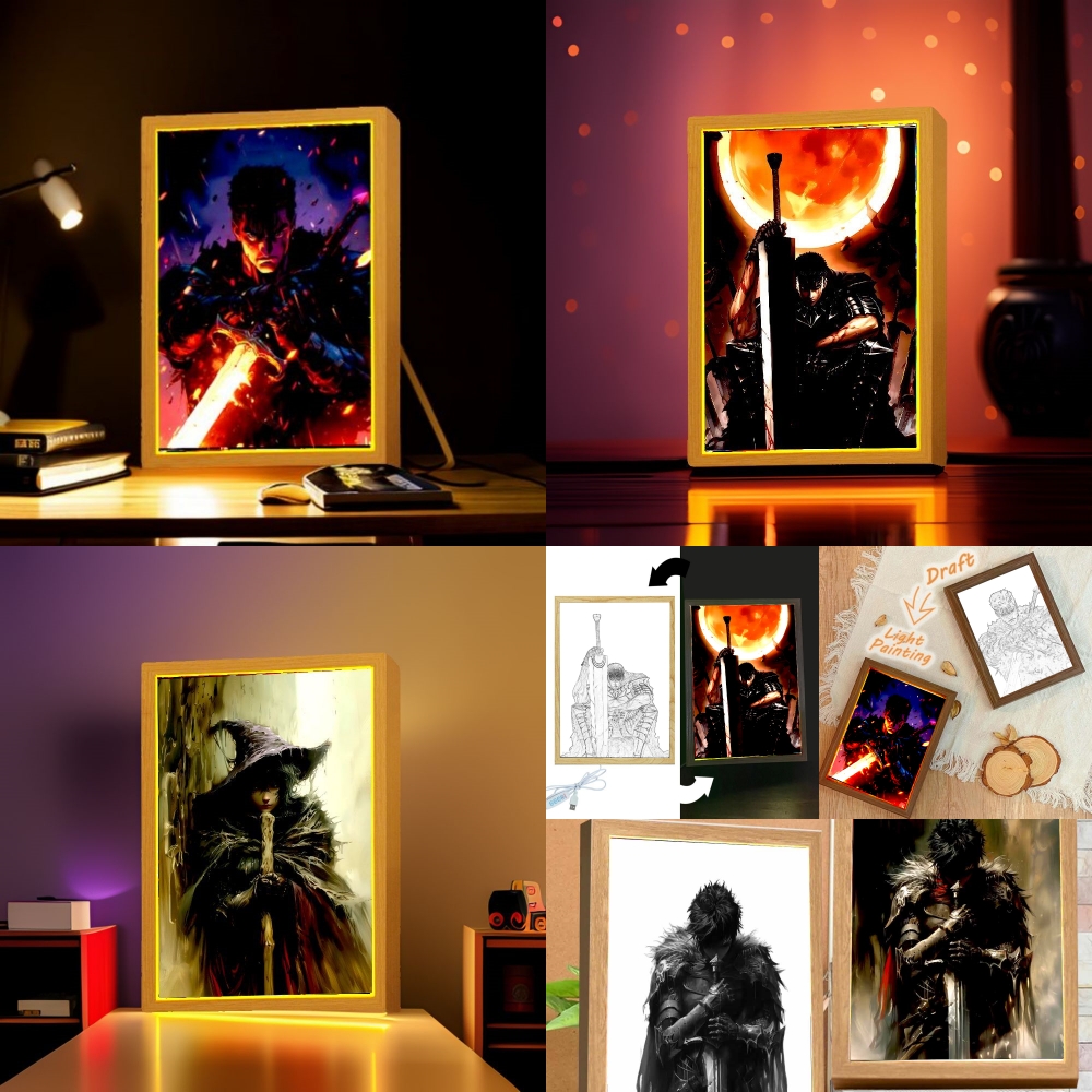 Anime Figure Light Painting Ph - Lighting Room Decor Photo 评论和价格