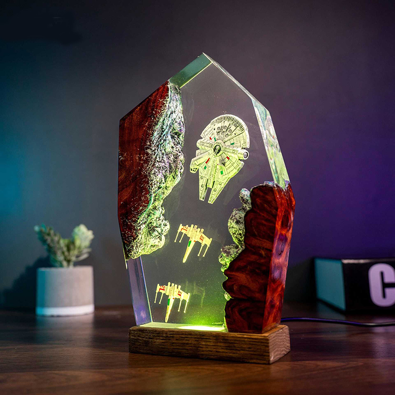 Table Resin Lamp Universe War  - Lighting Decor Wedding 评论和价格