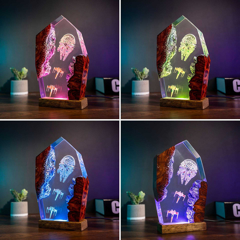 Table Resin Lamp Universe War  - Lighting Decor Wedding 评论和价格