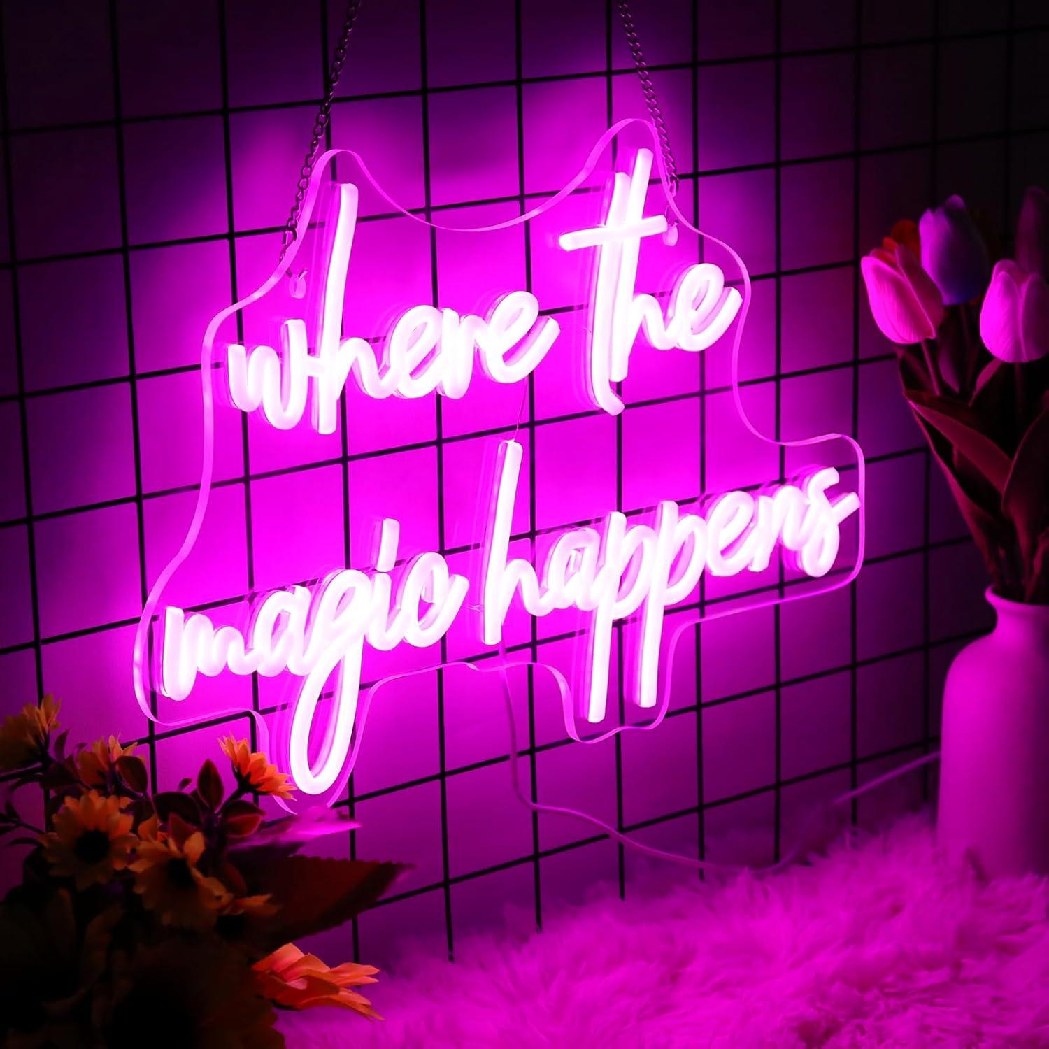 Where The Magic Happens Neon S - Lighting Decor Wedding 评论和价格
