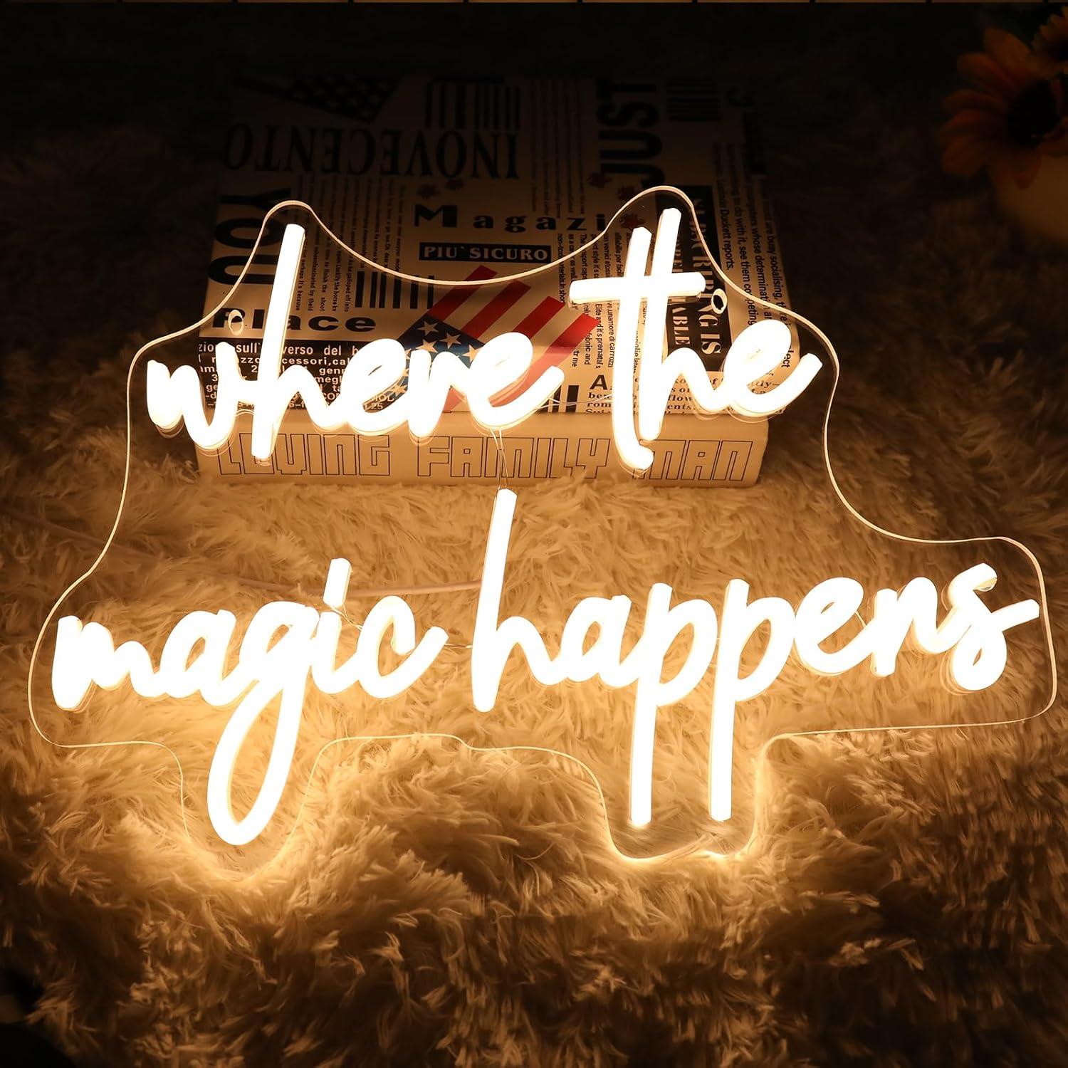 Where The Magic Happens Neon S - Lighting Decor Wedding 评论和价格