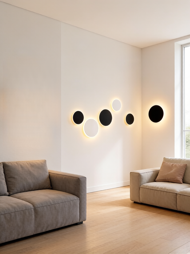 Nordic Minimalist Round LED Wa - Foyer Lighting Wall Decor 评论和价格
