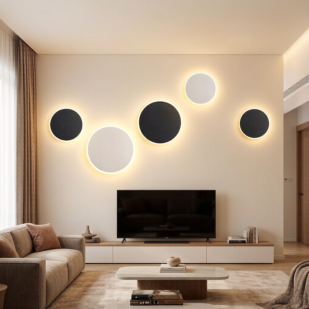 Nordic Minimalist Round LED Wa - Foyer Lighting Wall Decor 评论和价格