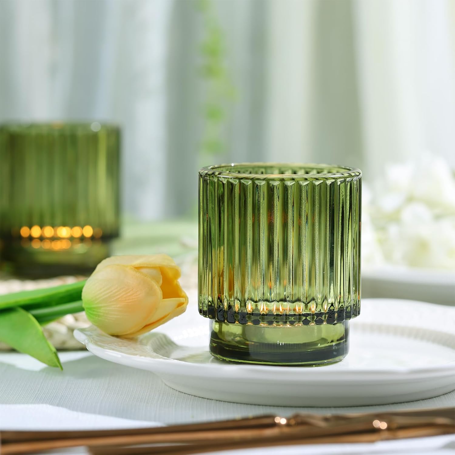 8pcs Green Votive Candle Holde - Lighting Decor Wedding 评论和价格