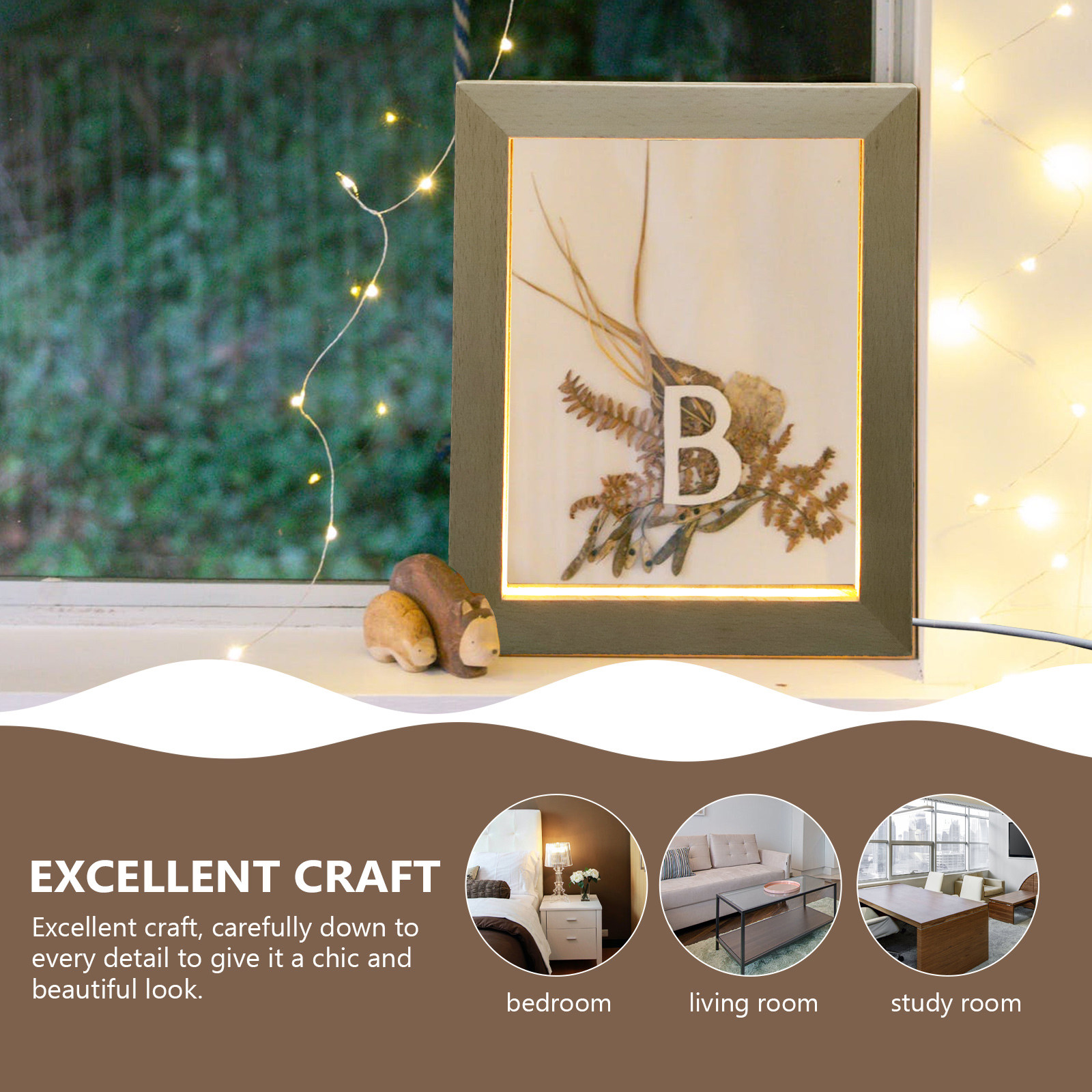 USB Powered LED Photo Frame Li - Lighting Room Decor Photo 评论和价格