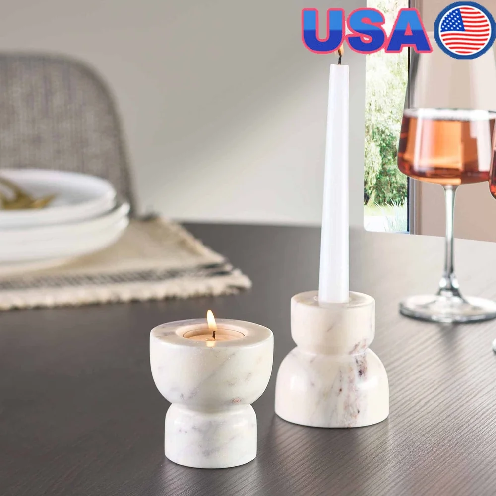 Modern Marble Candleholder Set - Candle Holder Set 评论和价格