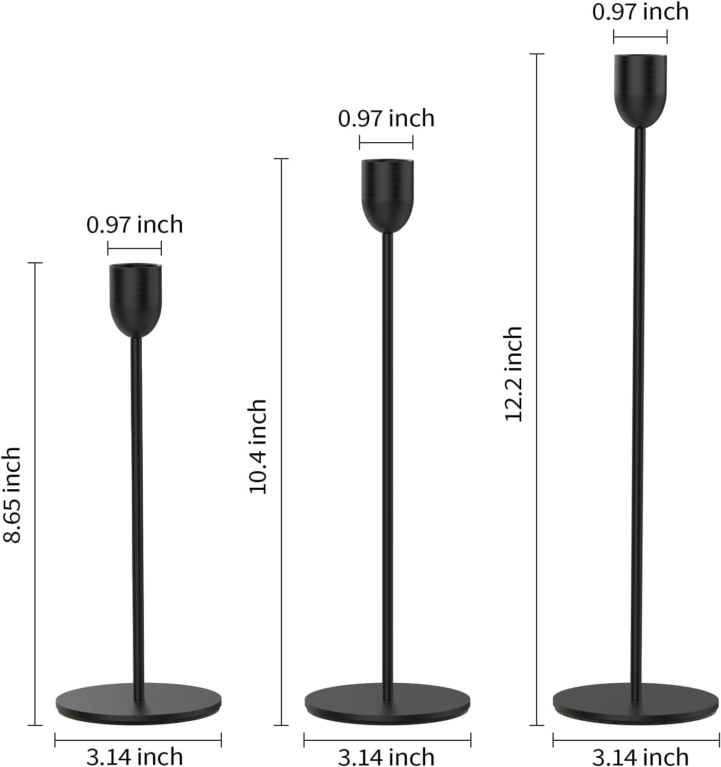 3PCS Black Candle Holder Set f - Candle Holder Set 评论和价格