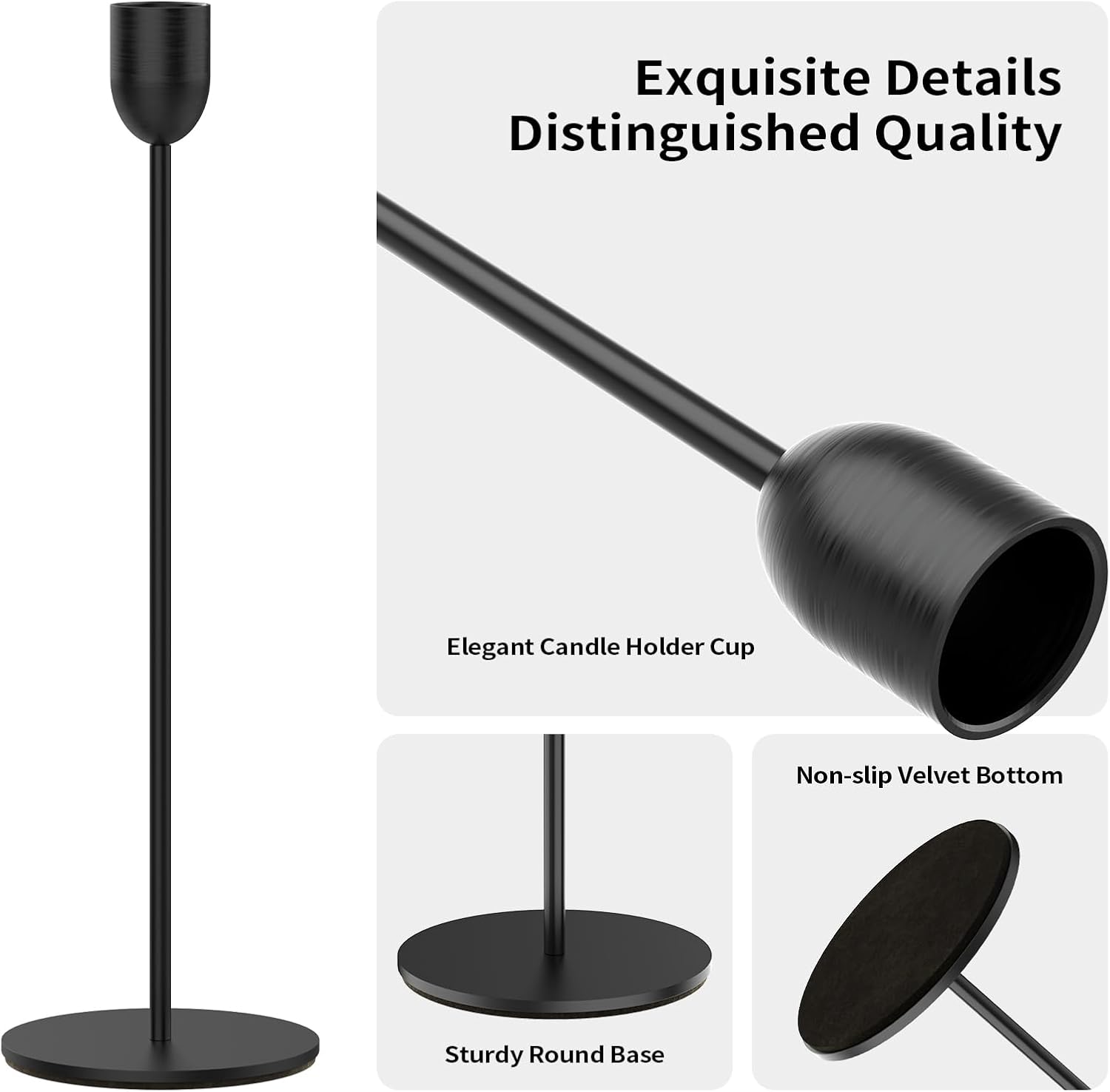 3PCS Black Candle Holder Set f - Candle Holder Set 评论和价格