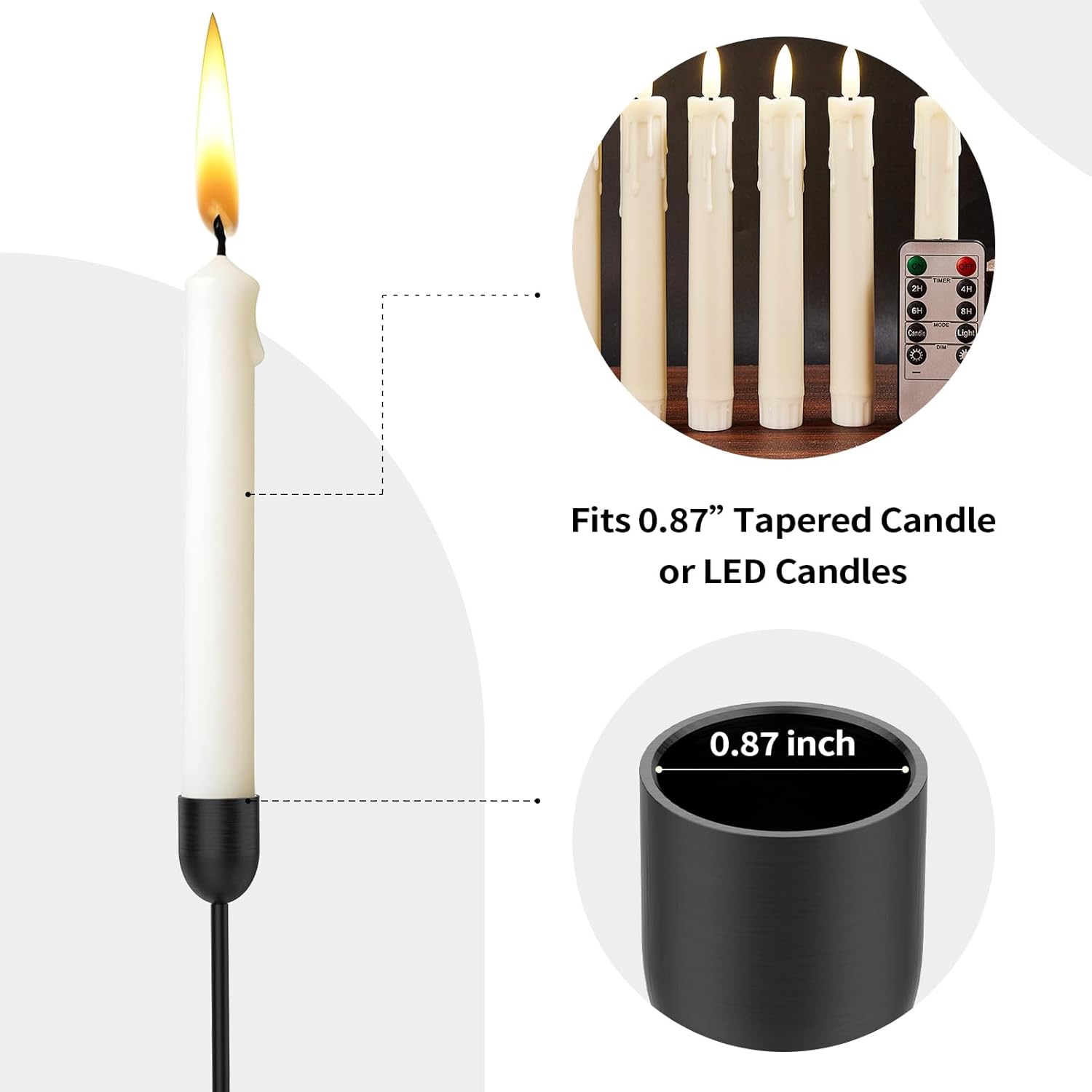 3PCS Black Candle Holder Set f - Candle Holder Set 评论和价格