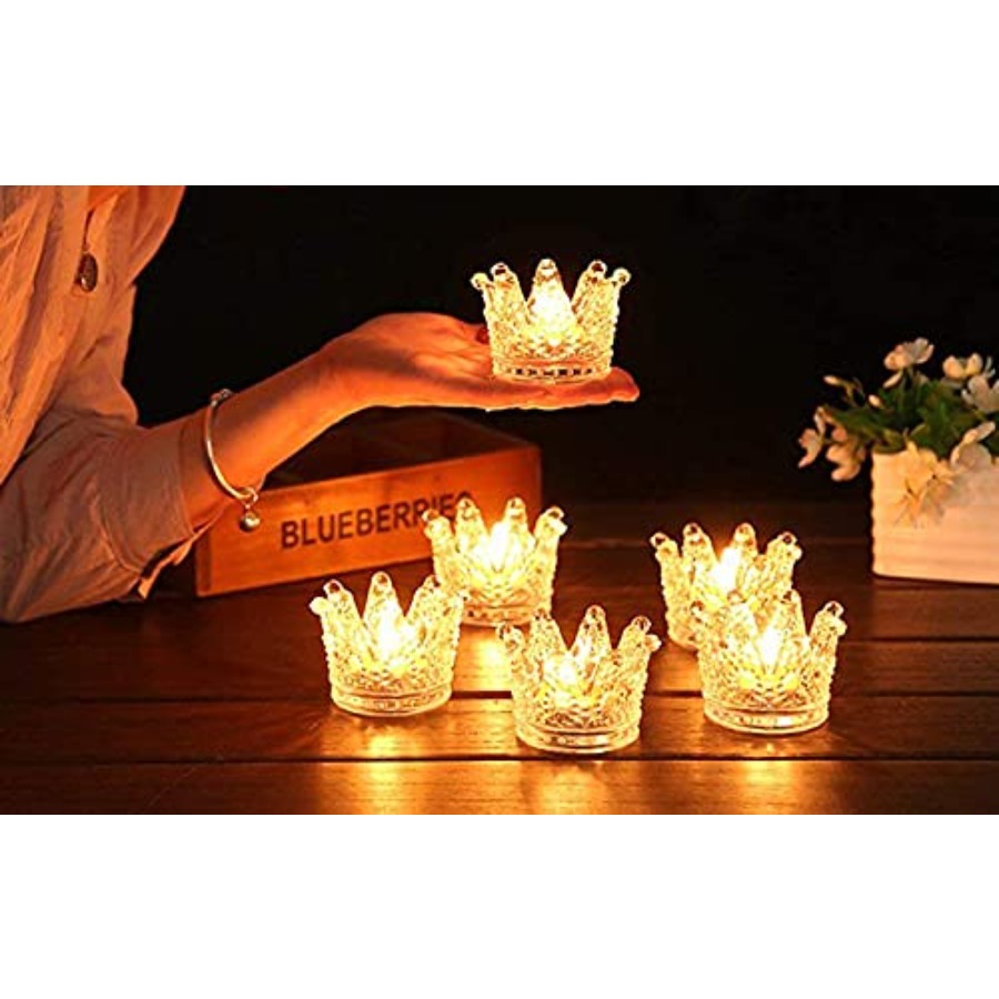 Crown Glass Tealight Candle Ho - Candle Holder Set 评论和价格