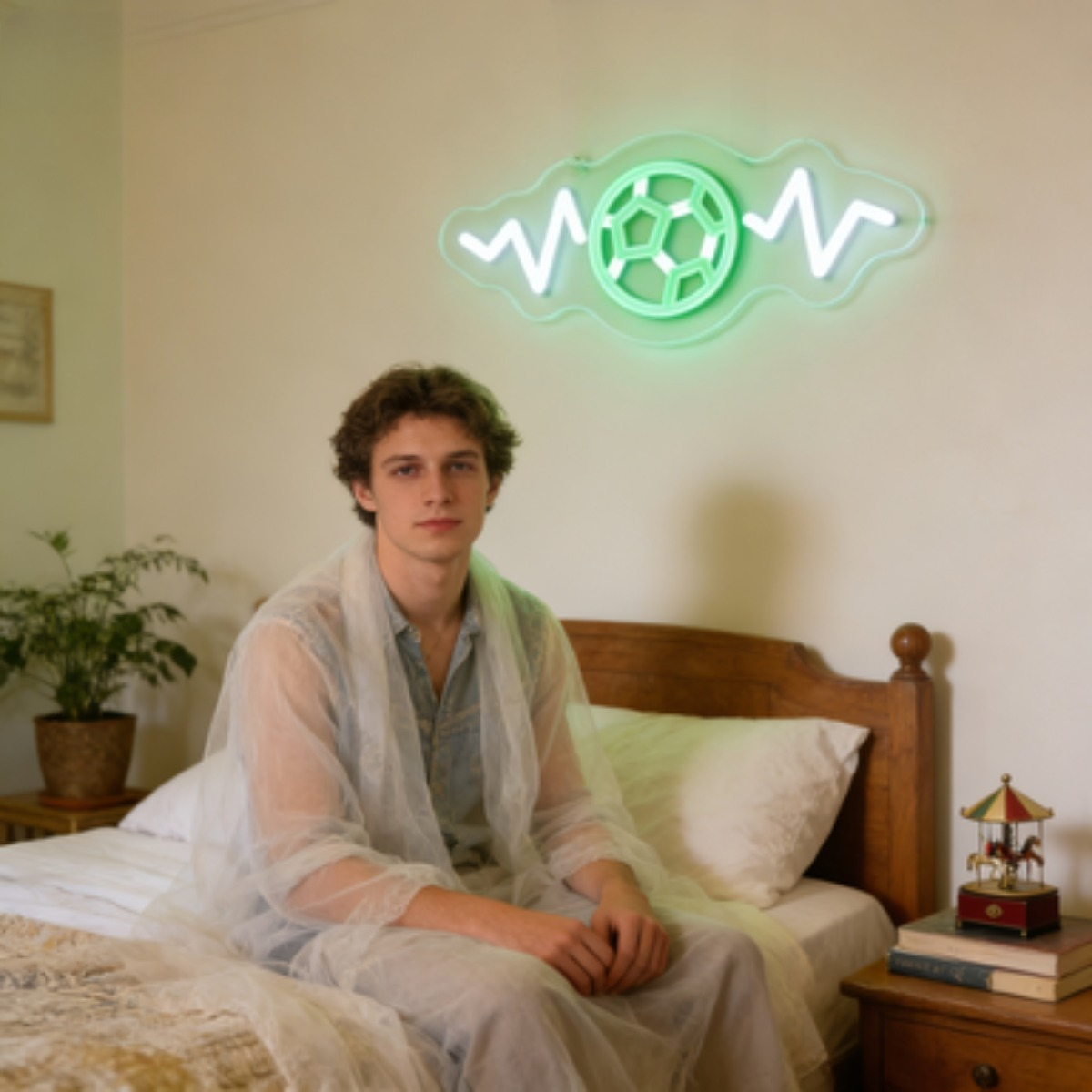 WOW Football Neon Sign LED Gre - Lighting Decor Wow 评论和价格