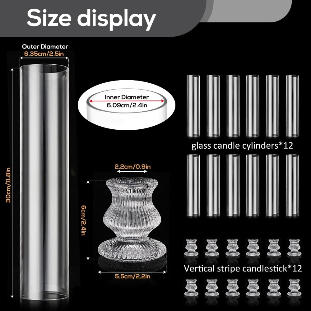 12 Sets 24 Pcs 12 inch Hurrica - Candle Holder Set 评论和价格