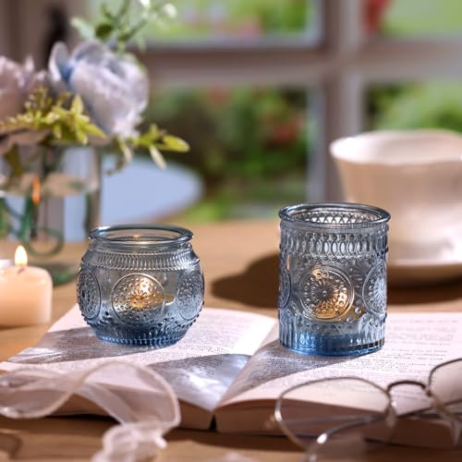24Pcs Blue Votive Candle Holde - Lighting Decor Wedding 评论和价格