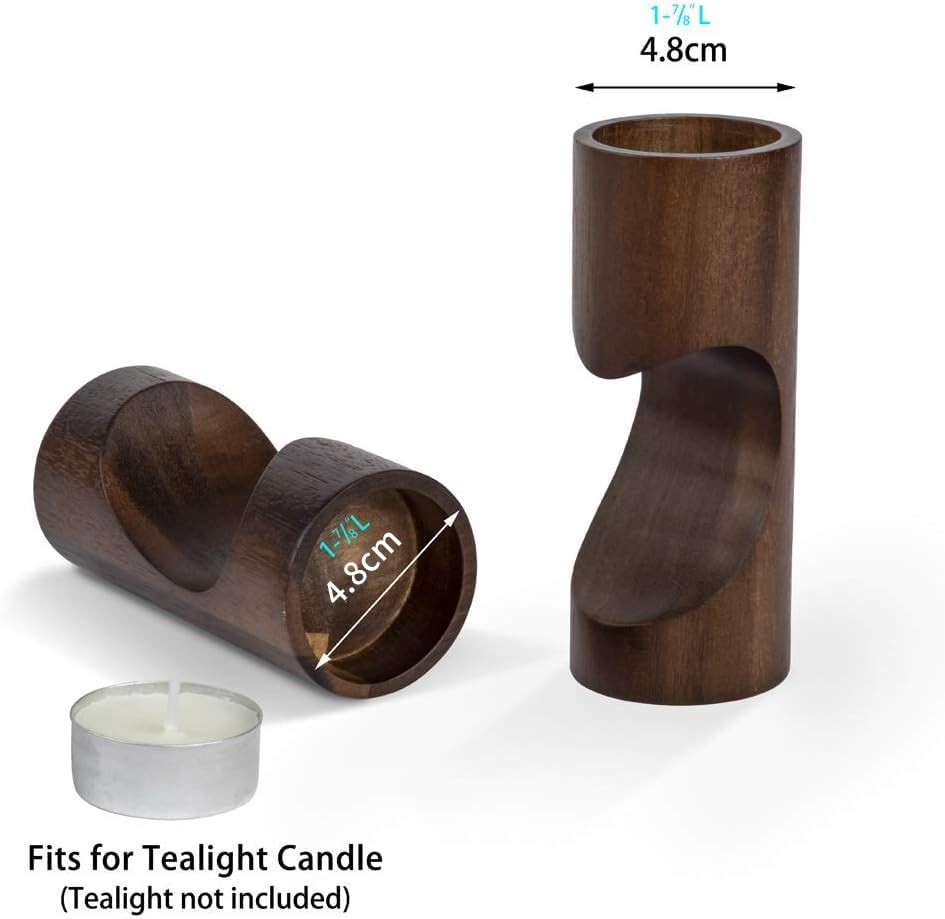 Wood Tealight Candle Holders,  - Candle Holder Set 评论和价格