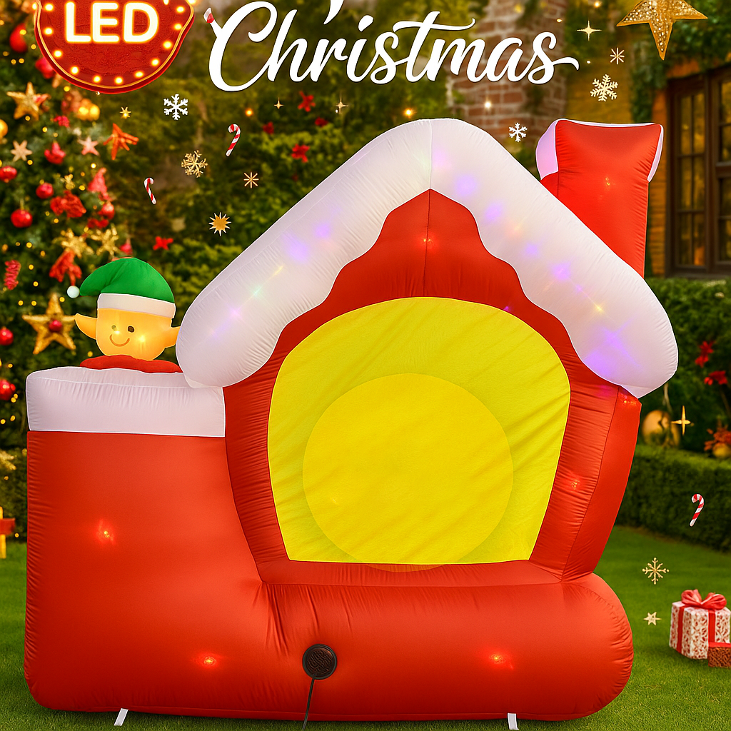 7FT Giant Christmas Inflatable - Santa'S Elves Holiday Lighting & Decor Llc 评论和价格