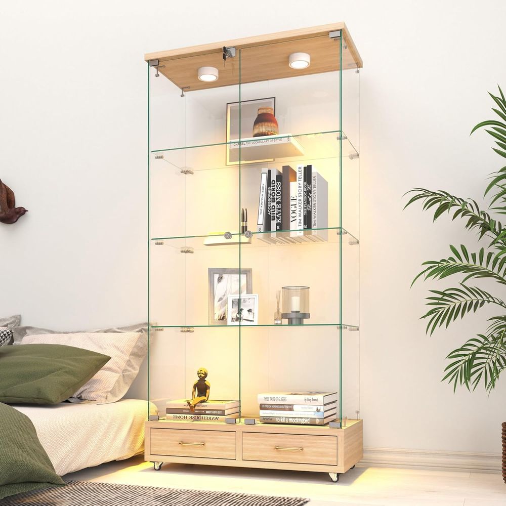 4-Tier Glass Cabinet with LED  - Home Lighting & Decor St Catharines On 评论和价格