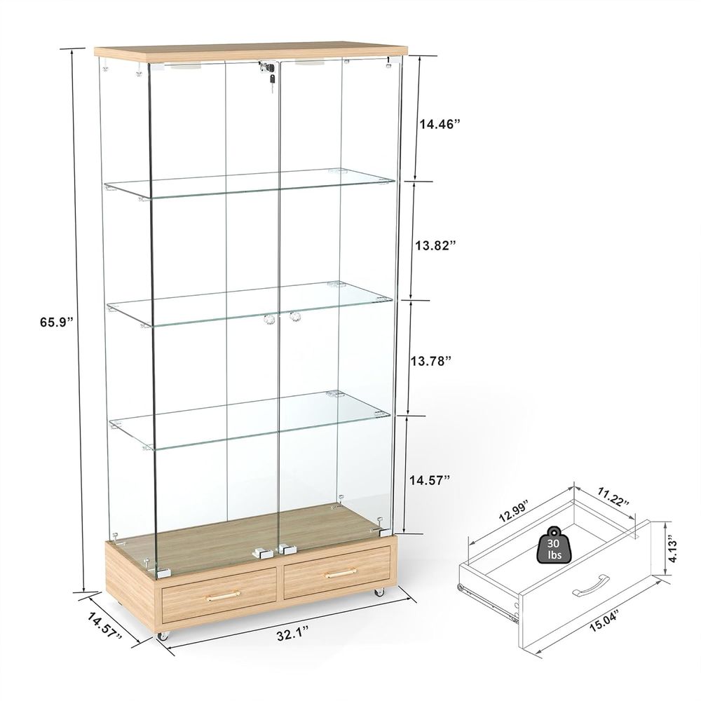 4-Tier Glass Cabinet with LED  - Home Lighting & Decor St Catharines On 评论和价格